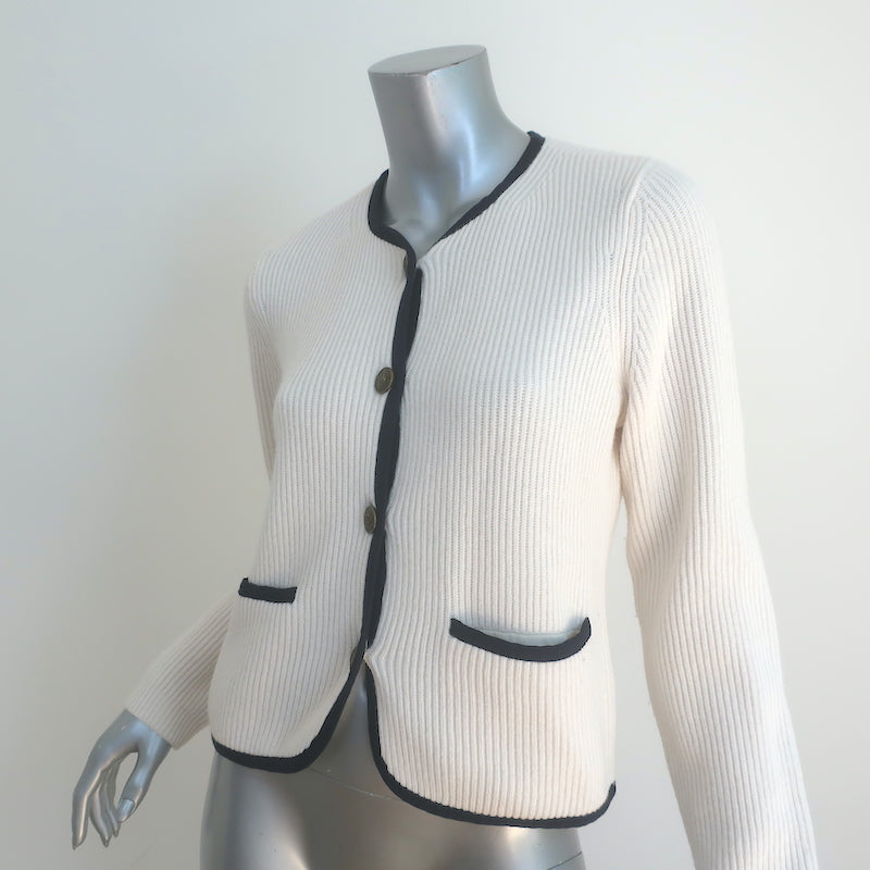 Rag &amp; Bone Nancy Cardigan Ivory Wool-Blend Ribbed Knit Size Medium
