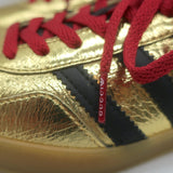 Gucci x Adidas Gazelle Low Top Sneakers Metallic Gold Leather Size 7.5 NEW