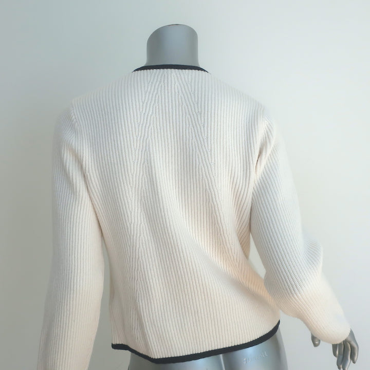 Rag &amp; Bone Nancy Cardigan Ivory Wool-Blend Ribbed Knit Size Medium