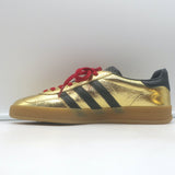 Gucci x Adidas Gazelle Low Top Sneakers Metallic Gold Leather Size 7.5 NEW