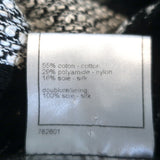 Chanel 08P Striped Fringed Tweed Jacket Black/Silver Cotton-Blend Size 38