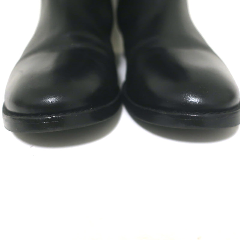 Tory Burch Kiernan Logo Riding Boots Black Leather Size 8