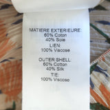 Chloe Tulip Print Puff Sleeve Blouse Cream/Orange Cotton-Silk Size 40