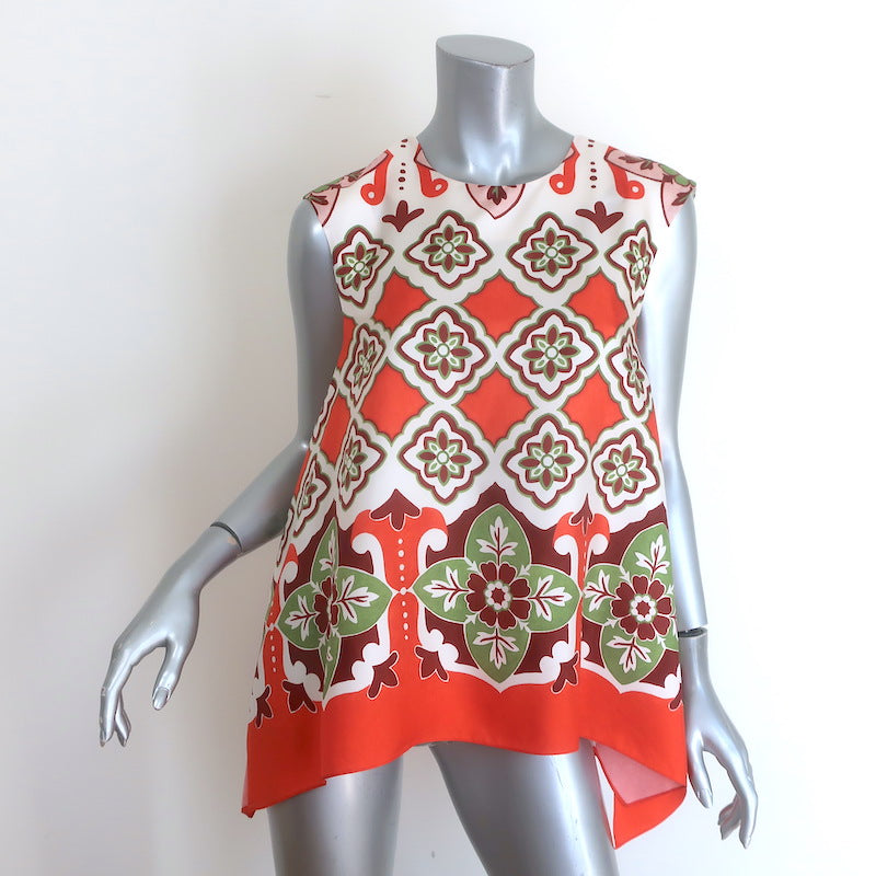 La DoubleJ Partenope Print Top &amp; Palazzo Pants Set Cream/Orange Size Medium NEW