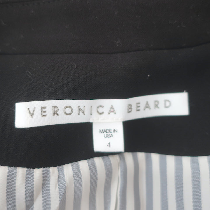 Veronica Beard Damari Lace Stripe Dickey Jacket Black Size 4 One-Button Blazer