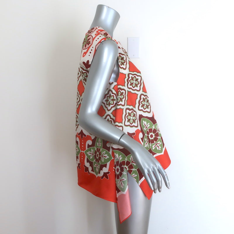 La DoubleJ Partenope Print Top &amp; Palazzo Pants Set Cream/Orange Size Medium NEW