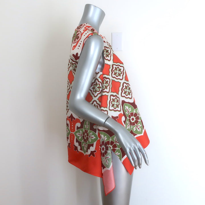 La DoubleJ Partenope Print Top &amp; Palazzo Pants Set Cream/Orange Size Medium NEW