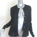 Moncler Pleated-Back Mixed Media Cardigan Black Cotton-Blend Size Small