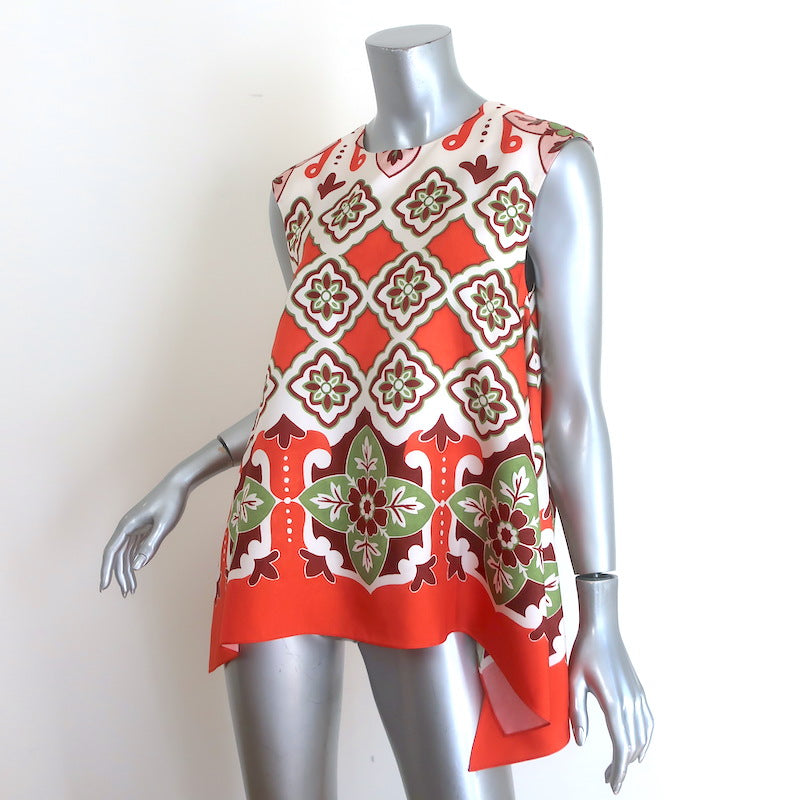 La DoubleJ Partenope Print Top &amp; Palazzo Pants Set Cream/Orange Size Medium NEW