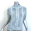 Avant Toi Cable Knit Short Sleeve Sweater Light Blue Alpaca-Blend Size Small