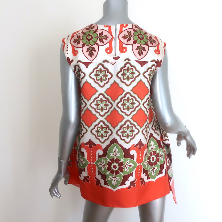 La DoubleJ Partenope Print Top &amp; Palazzo Pants Set Cream/Orange Size Medium NEW