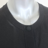 Moncler Pleated-Back Mixed Media Cardigan Black Cotton-Blend Size Small
