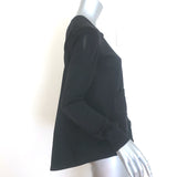 Moncler Pleated-Back Mixed Media Cardigan Black Cotton-Blend Size Small