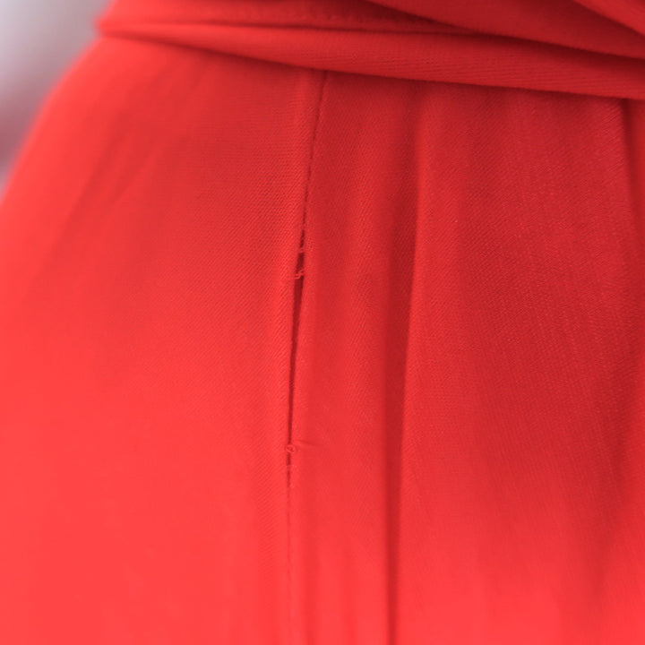 Donna Karan Tie-Waist Bubble Hem Dress Poppy Red Stretch Jersey Size Petite NEW
