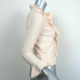 Alexander McQueen Ruffled Jacquard Jacket Ivory Silk-Blend Size Medium