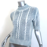 Avant Toi Cable Knit Short Sleeve Sweater Light Blue Alpaca-Blend Size Small