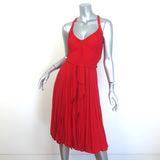 Donna Karan Tie-Waist Bubble Hem Dress Poppy Red Stretch Jersey Size Petite NEW