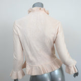 Alexander McQueen Ruffled Jacquard Jacket Ivory Silk-Blend Size Medium