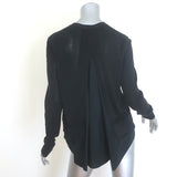 Moncler Pleated-Back Mixed Media Cardigan Black Cotton-Blend Size Small