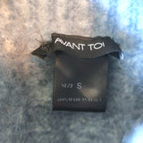 Avant Toi Cable Knit Short Sleeve Sweater Light Blue Alpaca-Blend Size Small