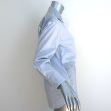 Sandro Maddly Belted Shirt Blue Striped Cotton Size 0 Long Sleeve Top