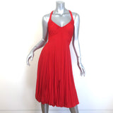 Donna Karan Tie-Waist Bubble Hem Dress Poppy Red Stretch Jersey Size Petite NEW