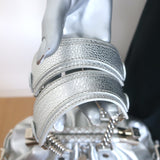 Versace Small Madonna Chain-Strap Frame Bag Silver Metallic Leather