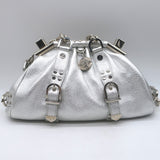 Versace Small Madonna Chain-Strap Frame Bag Silver Metallic Leather