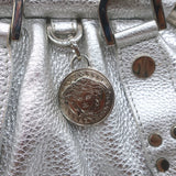 Versace Small Madonna Chain-Strap Frame Bag Silver Metallic Leather