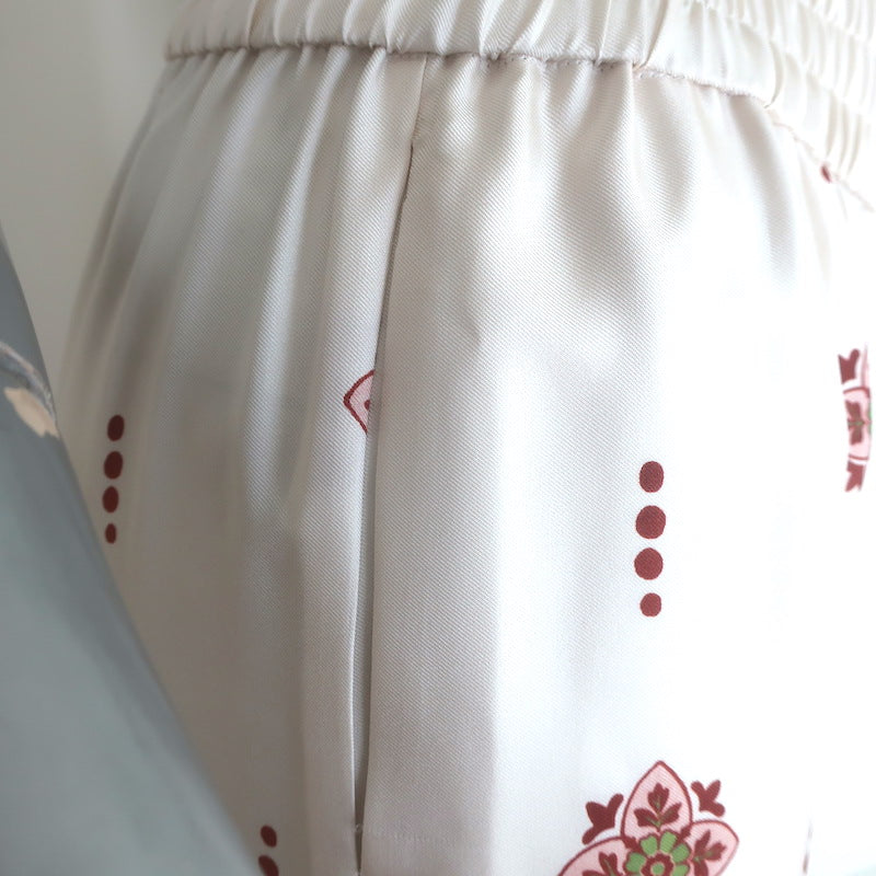 La DoubleJ Partenope Print Top &amp; Palazzo Pants Set Cream/Orange Size Medium NEW