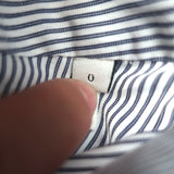 Sandro Maddly Belted Shirt Blue Striped Cotton Size 0 Long Sleeve Top