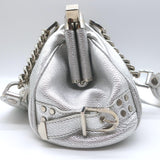 Versace Small Madonna Chain-Strap Frame Bag Silver Metallic Leather