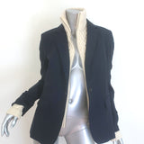 Veronica Beard Classic Blazer with Upstate Dickey Navy Stretch Wool Size 6