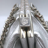 Versace Small Madonna Chain-Strap Frame Bag Silver Metallic Leather