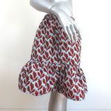 Philosophy di Lorenzo Serafini Ruffle Jacquard Mini Skirt Blue Size US 12 NEW