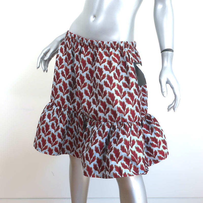 Philosophy di Lorenzo Serafini Ruffle Jacquard Mini Skirt Blue Size US 12 NEW