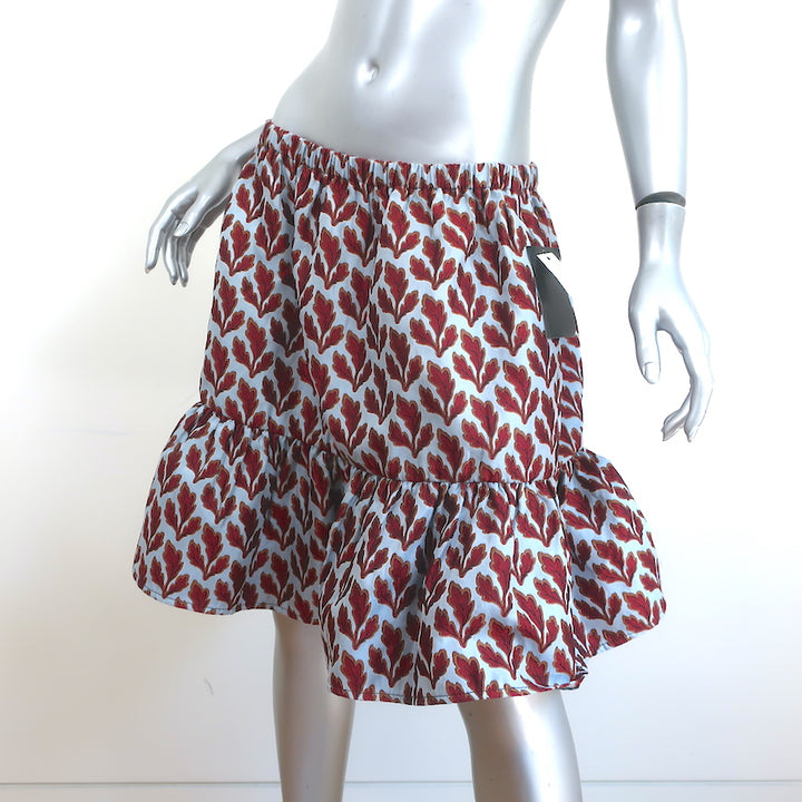 Philosophy di Lorenzo Serafini Ruffle Jacquard Mini Skirt Blue Size US 12 NEW