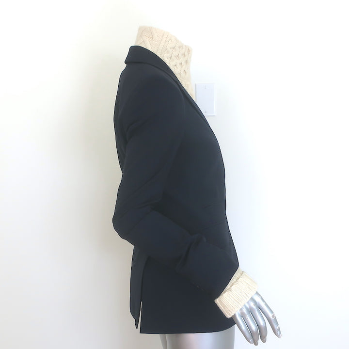 Veronica Beard Classic Blazer with Upstate Dickey Navy Stretch Wool Size 6