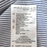 Sandro Maddly Belted Shirt Blue Striped Cotton Size 0 Long Sleeve Top