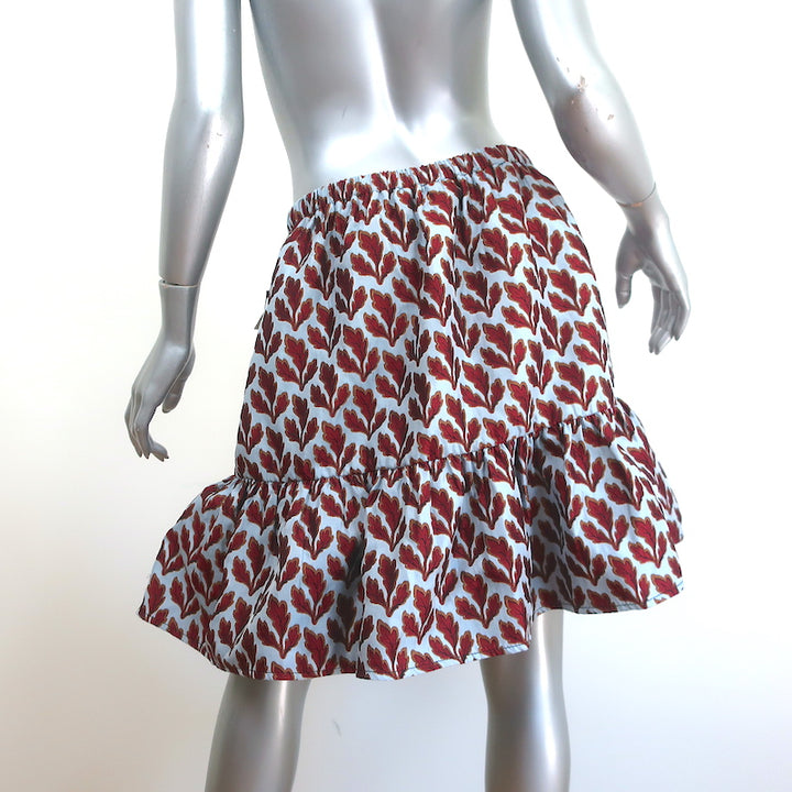 Philosophy di Lorenzo Serafini Ruffle Jacquard Mini Skirt Blue Size US 12 NEW
