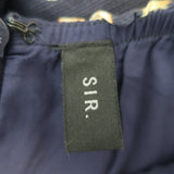 SIR Cutout Puff Sleeve Maxi Dress Lilian Navy Floral Print Linen-Silk Size 0