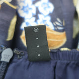 SIR Cutout Puff Sleeve Maxi Dress Lilian Navy Floral Print Linen-Silk Size 0