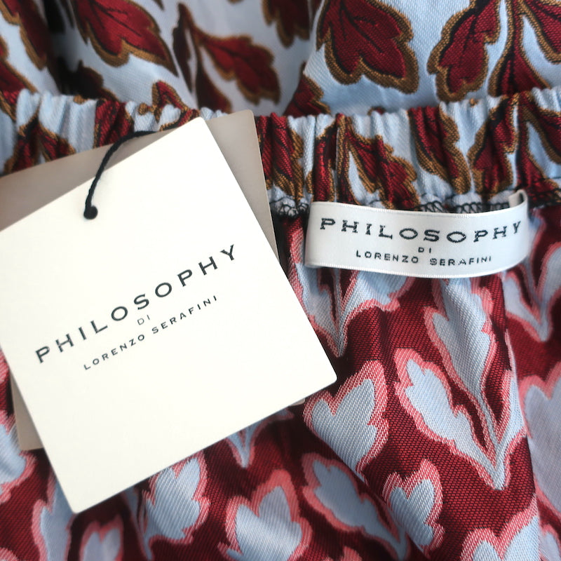Philosophy di Lorenzo Serafini Ruffle Jacquard Mini Skirt Blue Size US 12 NEW