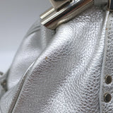 Versace Small Madonna Chain-Strap Frame Bag Silver Metallic Leather