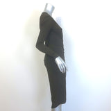 Michael Kors Zipped Wrap-Effect Dress Dark Brown Stretch Jersey Size 0