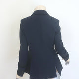 Veronica Beard Classic Blazer with Upstate Dickey Navy Stretch Wool Size 6
