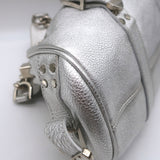 Versace Small Madonna Chain-Strap Frame Bag Silver Metallic Leather