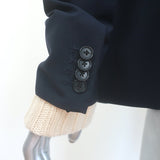 Veronica Beard Classic Blazer with Upstate Dickey Navy Stretch Wool Size 6