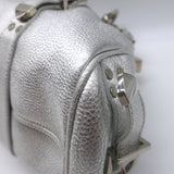 Versace Small Madonna Chain-Strap Frame Bag Silver Metallic Leather