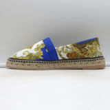 Versace Medusa Renaissance Espadrilles Cream/Blue Canvas Size 41 NEW